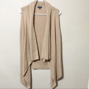 Splendid | Tan Open Front Sleeveless Cardigan